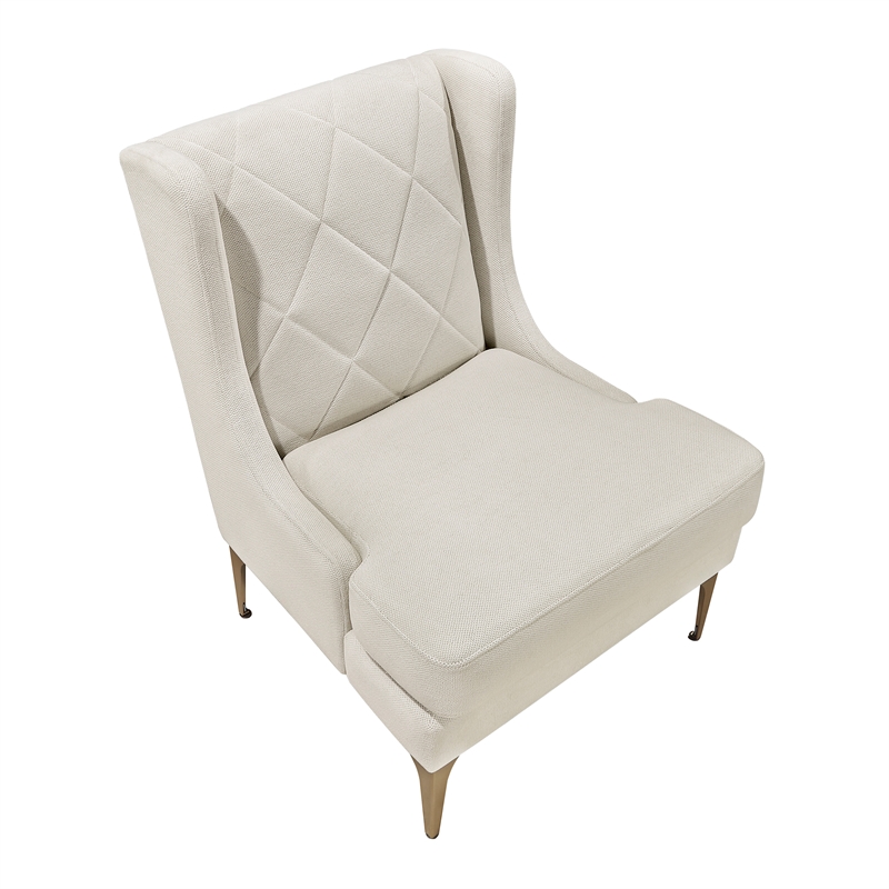 Pemberly Row Contemporary Chenille Accent Chair in Taupe Finish