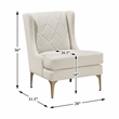 Pemberly Row Contemporary Chenille Accent Chair in Taupe Finish