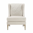 Pemberly Row Contemporary Chenille Accent Chair in Taupe Finish