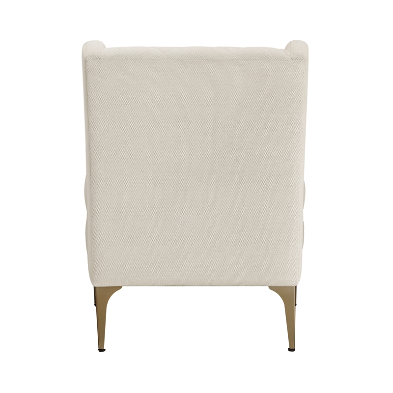 Pemberly Row Contemporary Chenille Accent Chair in Taupe Finish