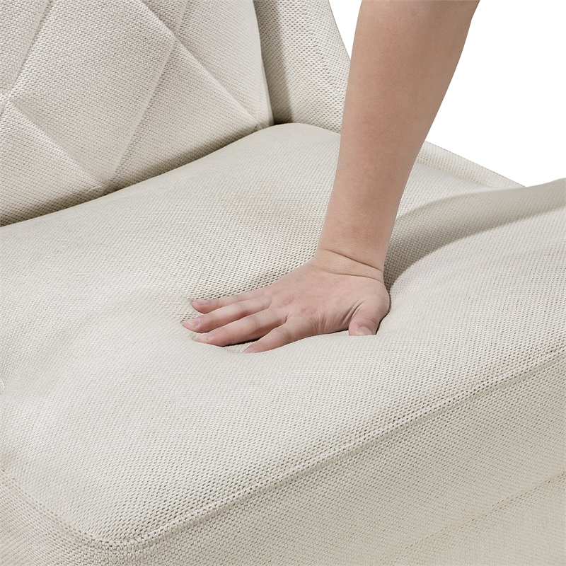 Pemberly Row Contemporary Chenille Accent Chair in Taupe Finish