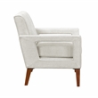 Pemberly Row Mid-Century Chenille Fabric Chair in Beige Finish