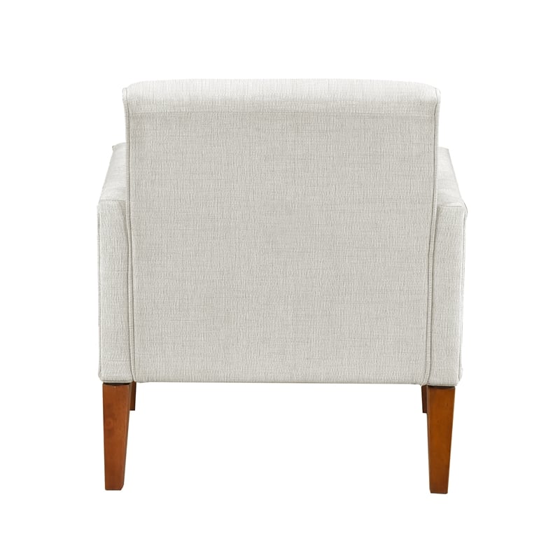 Pemberly Row Mid-Century Chenille Fabric Chair in Beige Finish