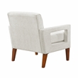 Pemberly Row Mid-Century Chenille Fabric Chair in Beige Finish