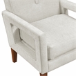 Pemberly Row Mid-Century Chenille Fabric Chair in Beige Finish