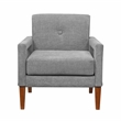 Pemberly Row Mid-Century Chenille Fabric Chair in Gray Finish