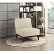 Pemberly Row Contemporary Leather Accent Chair in Beige Finish