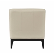 Pemberly Row Contemporary Leather Accent Chair in Beige Finish