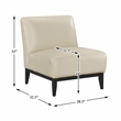 Pemberly Row Contemporary Leather Accent Chair in Beige Finish