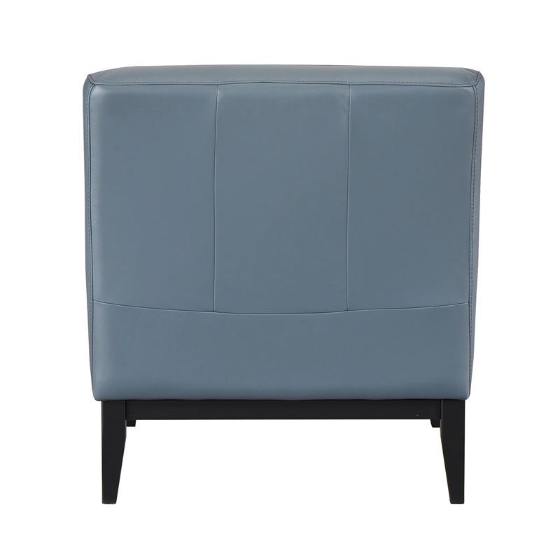 Pemberly Row Contemporary Leather Accent Chair in Blue Finish