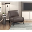 Pemberly Row Contemporary Leather Accent Chair in Dark Brown