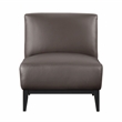 Pemberly Row Contemporary Leather Accent Chair in Dark Brown