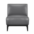 Pemberly Row Contemporary Leather Accent Chair in Dark Gray Finish