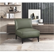 Pemberly Row Contemporary Leather Accent Chair in Green Finish