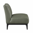 Pemberly Row Contemporary Leather Accent Chair in Green Finish