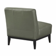 Pemberly Row Contemporary Leather Accent Chair in Green Finish