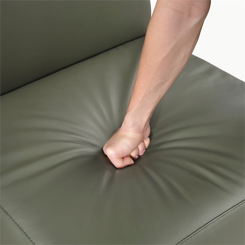 Pemberly Row Contemporary Leather Accent Chair in Green Finish