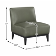 Pemberly Row Contemporary Leather Accent Chair in Green Finish