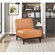 Pemberly Row Contemporary Leather Accent Chair in Orange Finish