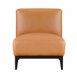 Pemberly Row Contemporary Leather Accent Chair in Orange Finish