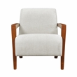 Pemberly Row Mid-Century Chenille Accent Chair in Beige Finish