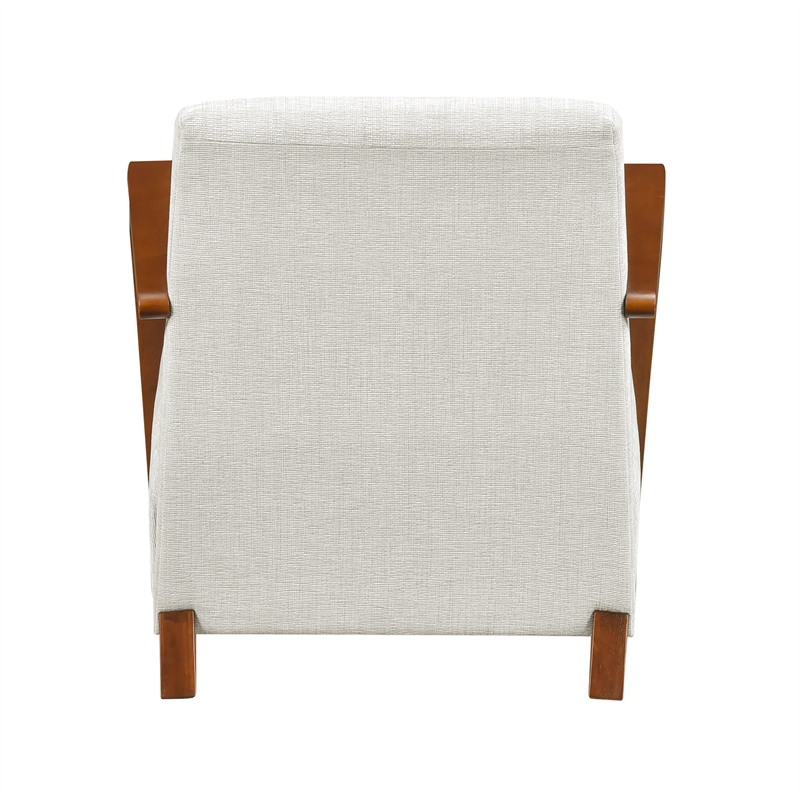 Pemberly Row Mid-Century Chenille Accent Chair in Beige Finish