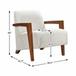 Pemberly Row Mid-Century Chenille Accent Chair in Beige Finish