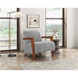 Pemberly Row Mid-Century Chenille Accent Chair in Gray Finish