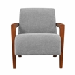 Pemberly Row Mid-Century Chenille Accent Chair in Gray Finish