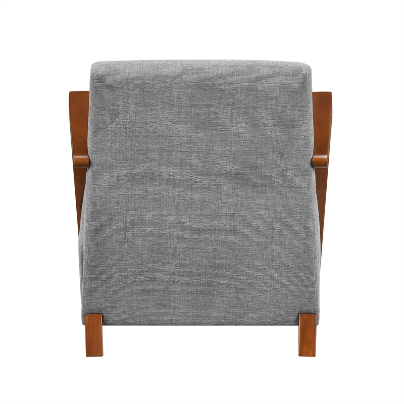 Pemberly Row Mid-Century Chenille Accent Chair in Gray Finish