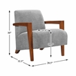 Pemberly Row Mid-Century Chenille Accent Chair in Gray Finish