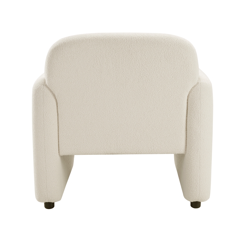 Pemberly Row Contemporary Boucle Accent Chair in Beige Finish