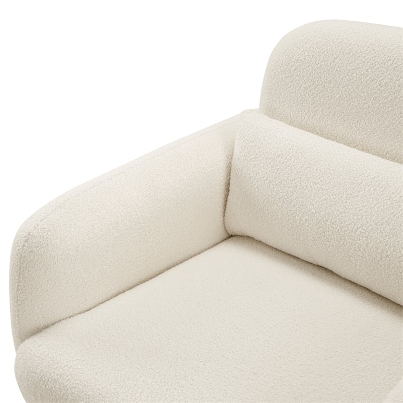 Pemberly Row Contemporary Boucle Accent Chair in Beige Finish