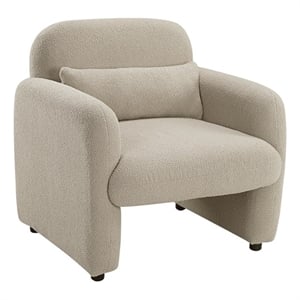 Pemberly Row Contemporary Boucle Accent Chair in Taupe Finish