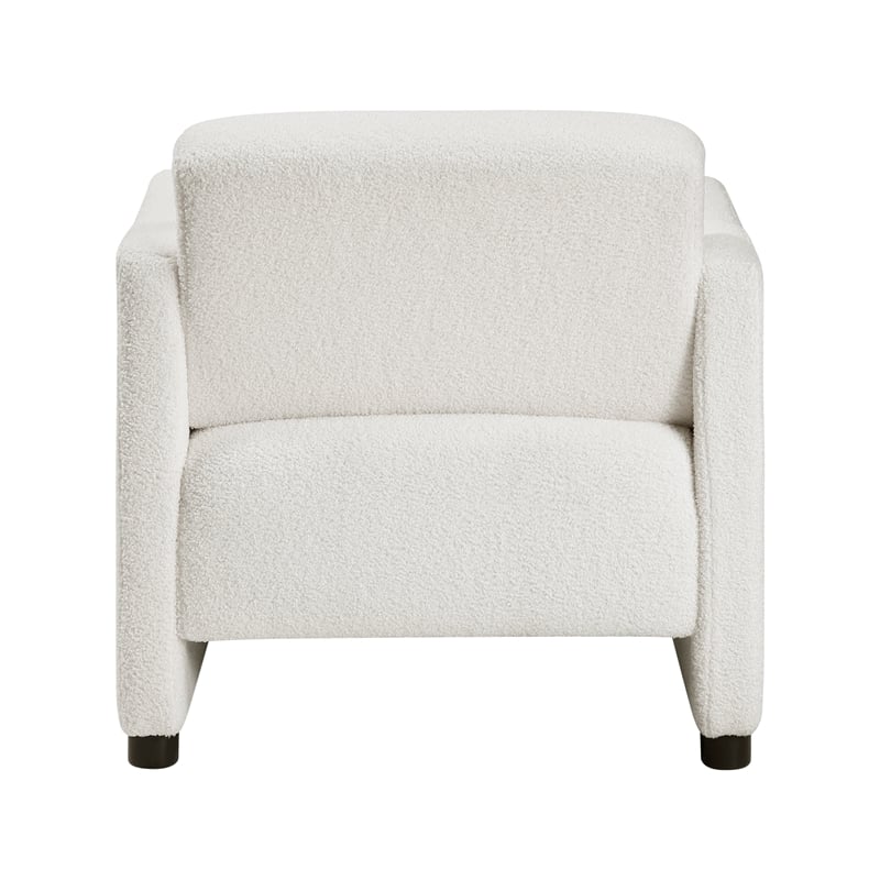 Pemberly Row Contemporary Boucle Accent Chair in Beige Finish