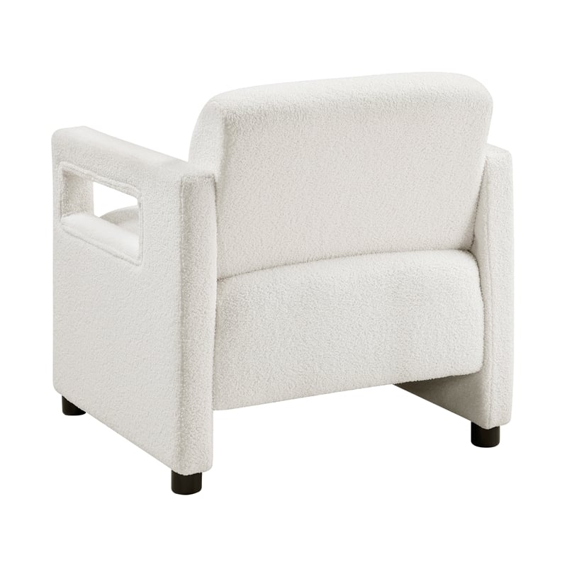 Pemberly Row Contemporary Boucle Accent Chair in Beige Finish