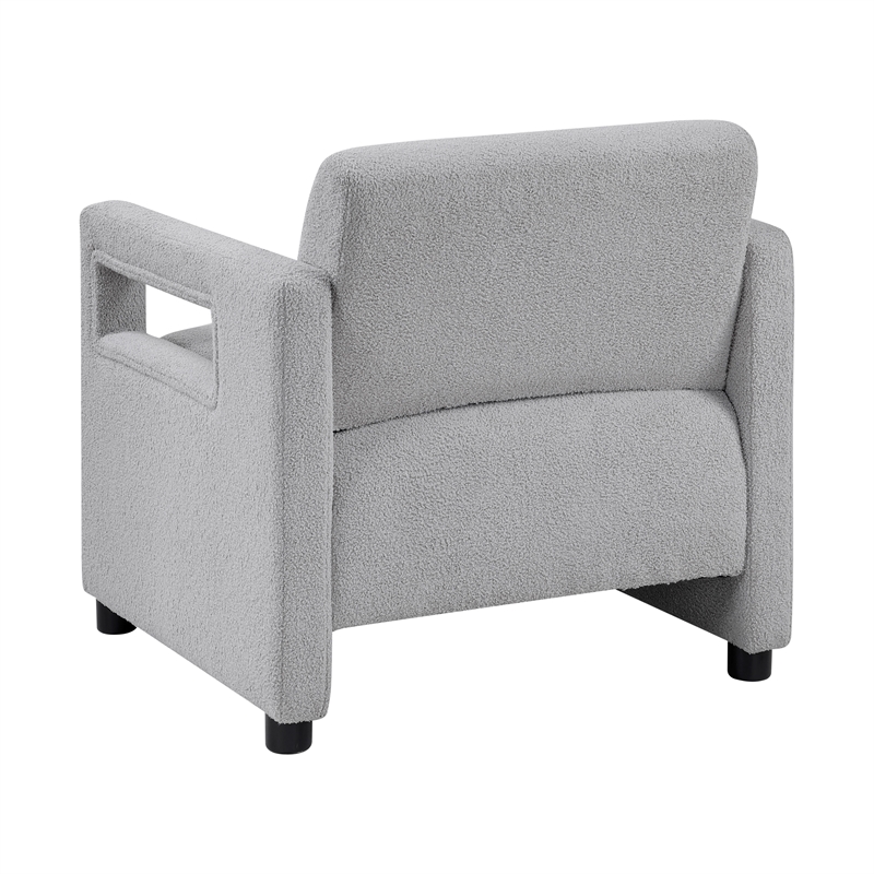 Pemberly Row Contemporary Boucle Accent Chair in Gray Finish