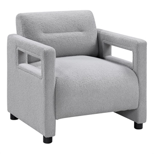 Pemberly Row Contemporary Boucle Accent Chair in Gray Finish