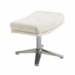 Pemberly Row Contemporary Chenille Swivel Chair with Ottoman in Beige