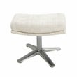 Pemberly Row Contemporary Chenille Swivel Chair with Ottoman in Beige