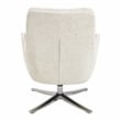 Pemberly Row Contemporary Chenille Swivel Chair with Ottoman in Beige