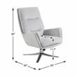 Pemberly Row Contemporary Chenille Swivel Chair with Ottoman in Gray