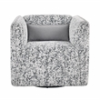 Pemberly Row Contemporary Jacquard Swivel Chair in Gray Finish