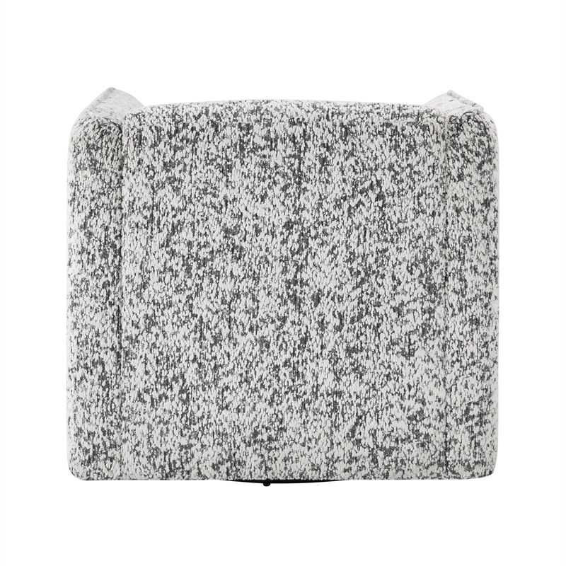 Pemberly Row Contemporary Jacquard Swivel Chair in Gray Finish