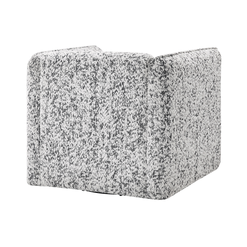 Pemberly Row Contemporary Jacquard Swivel Chair in Gray Finish