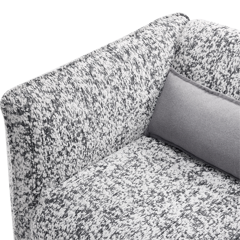 Pemberly Row Contemporary Jacquard Swivel Chair in Gray Finish