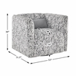 Pemberly Row Contemporary Jacquard Swivel Chair in Gray Finish