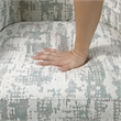 Pemberly Row Traditional Jacquard Swivel Chair in Green Finish