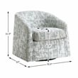 Pemberly Row Traditional Jacquard Swivel Chair in Green Finish