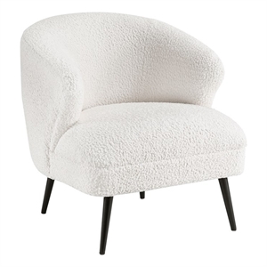 Pemberly Row Contemporary Boucle Accent Chair in Beige Finish